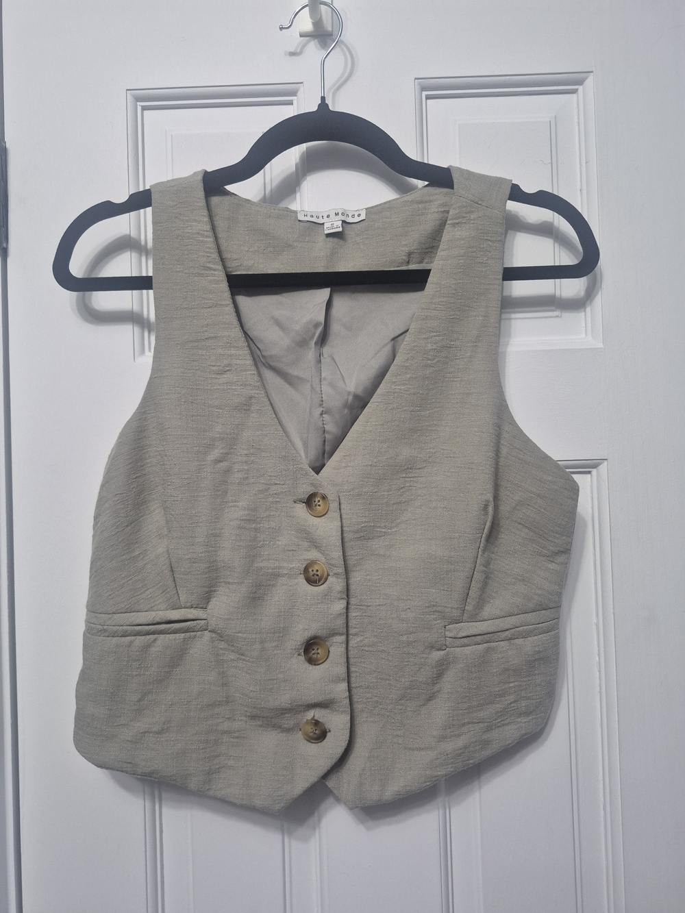 Haute Monde Tailored Button-Front Vest